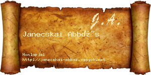 Janecskai Abbás névjegykártya